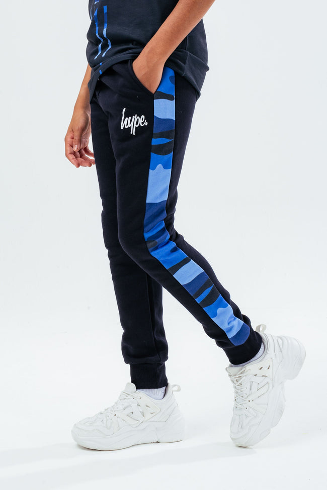 HYPE BLUE SIDE STRIPE CAMP BOYS JOGGERS