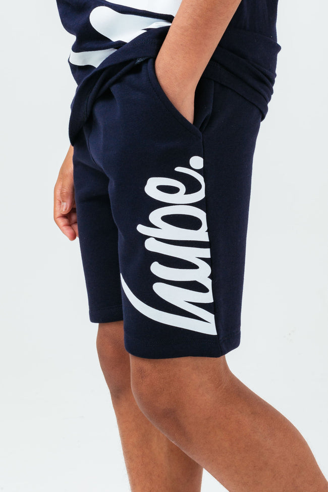 HYPE NAVY SIDE SCRIPT BOYS SHORTS