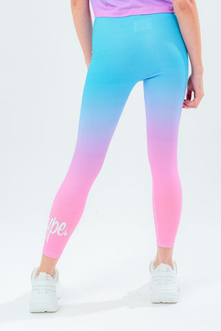 HYPE BLUE & PINK FADE KIDS LEGGINGS