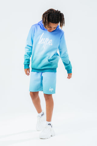 HYPE BLUE & GREEN FADE KIDS PULLOVER HOODIE