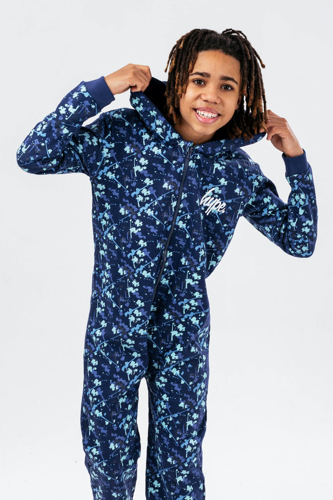 HYPE BLUE SPLAT BOYS ONESIE