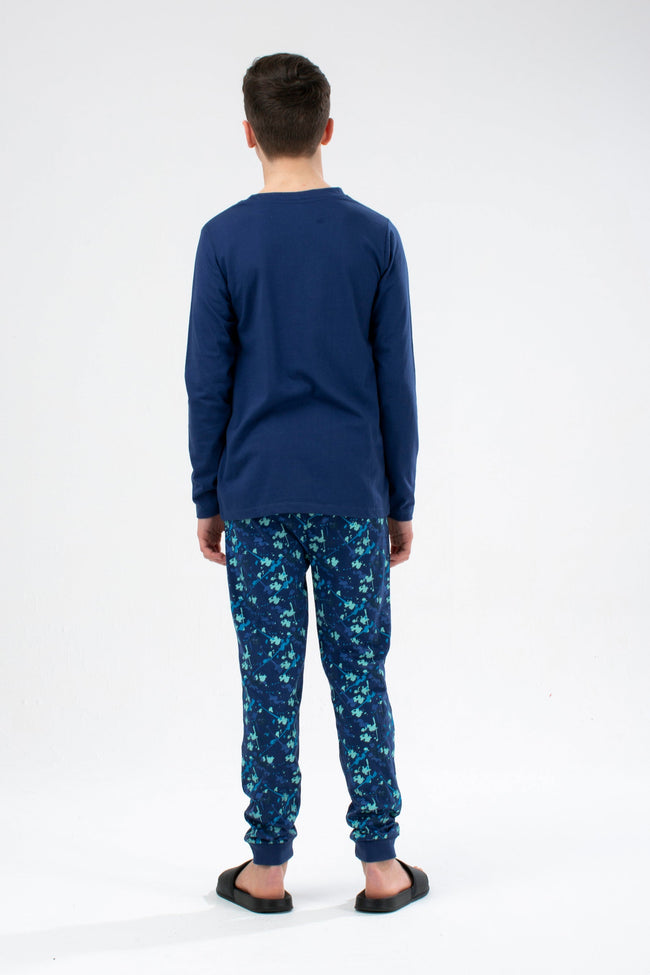 HYPE BLUE SPLAT BOYS LONG SLEEVE PJ'S