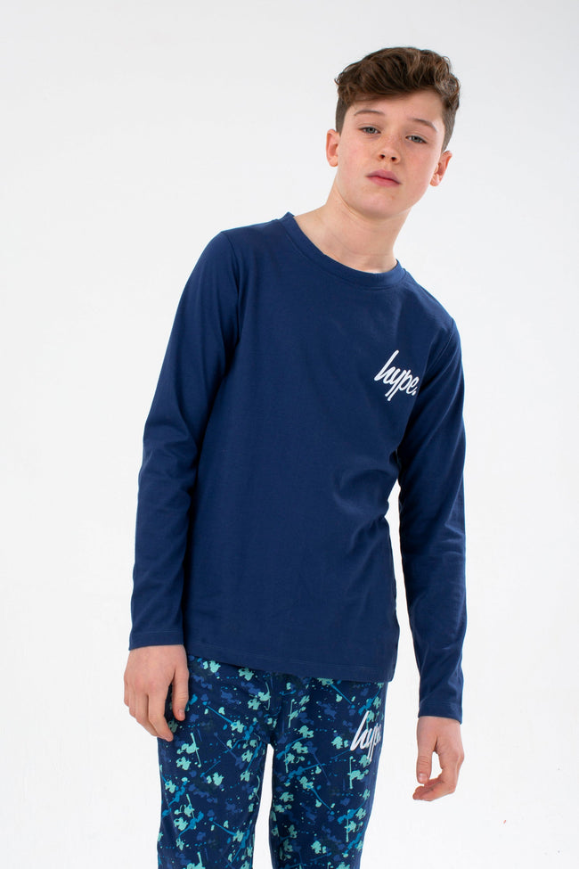 HYPE BLUE SPLAT BOYS LONG SLEEVE PJ'S