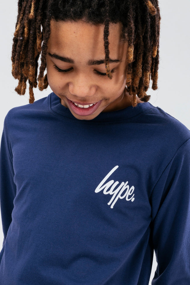 HYPE NAVY LONG SLEEVE KIDS PYJAMA SET