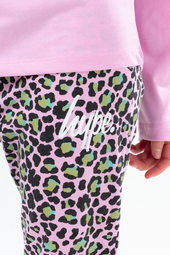 HYPE DISCO LEOPARD LONG SLEEVE KIDS PYJAMA SET