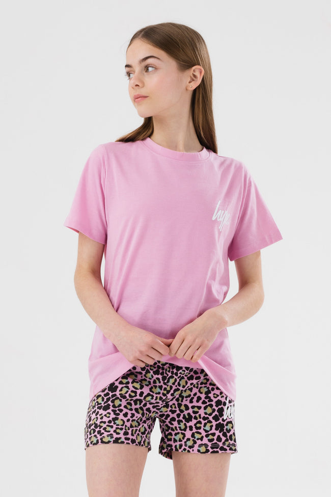 HYPE DISCO LEOPARD SHORT SLEEVE GIRLS PJ'S