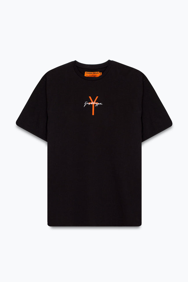 HYPE X YOUNGS TEFLON BLACK OVERSIZED MENS T-SHIRT