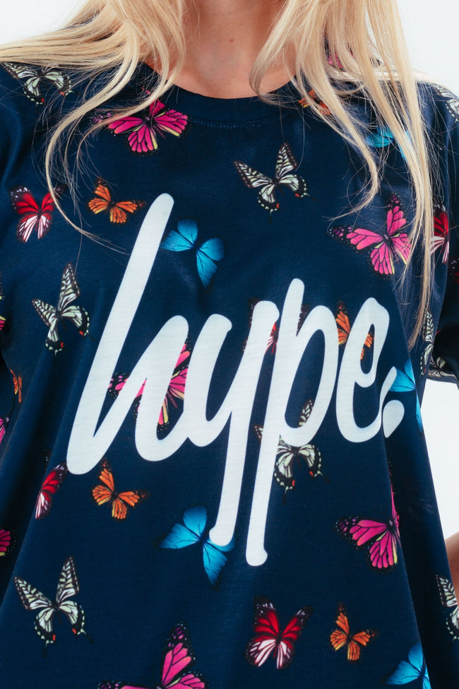 HYPE BLACK BUTTERFLIES GIRLS T-SHIRT