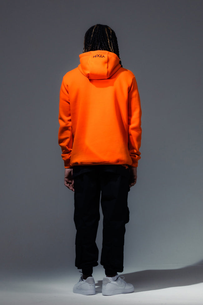 HYPE X YOUNGS TEFLON ORANGE DROPPED SHOULDER MENS HOODIE