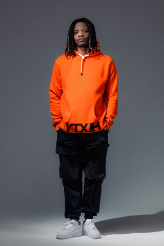 HYPE X YOUNGS TEFLON ORANGE DROPPED SHOULDER MENS HOODIE