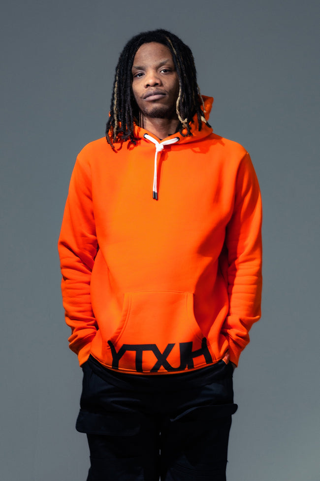 HYPE X YOUNGS TEFLON ORANGE DROPPED SHOULDER MENS HOODIE