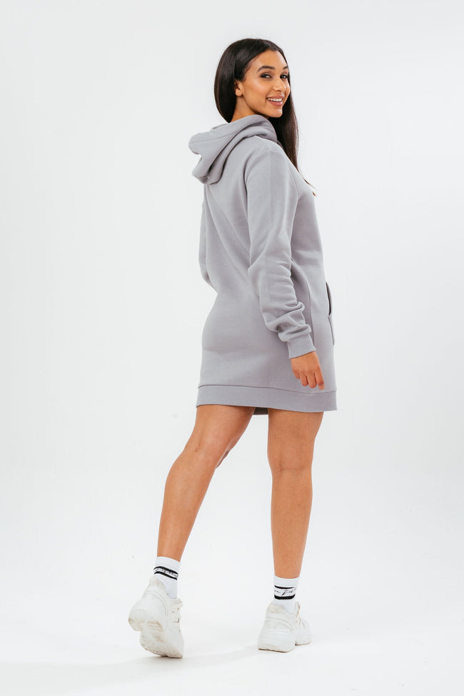 HYPE CHARCOAL TONAL EMBROIDERY WOMEN'S HOODIE DRESS