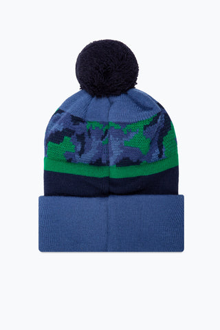 HYPE NAVY CAMO KNITTED BEANIE