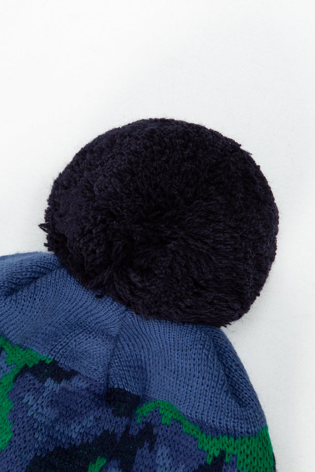 HYPE NAVY CAMO KNITTED BEANIE