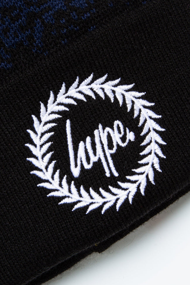 HYPE NAVY SPECKLE FADE KNITTED BEANIE