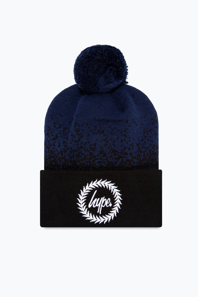 HYPE NAVY SPECKLE FADE KNITTED BEANIE