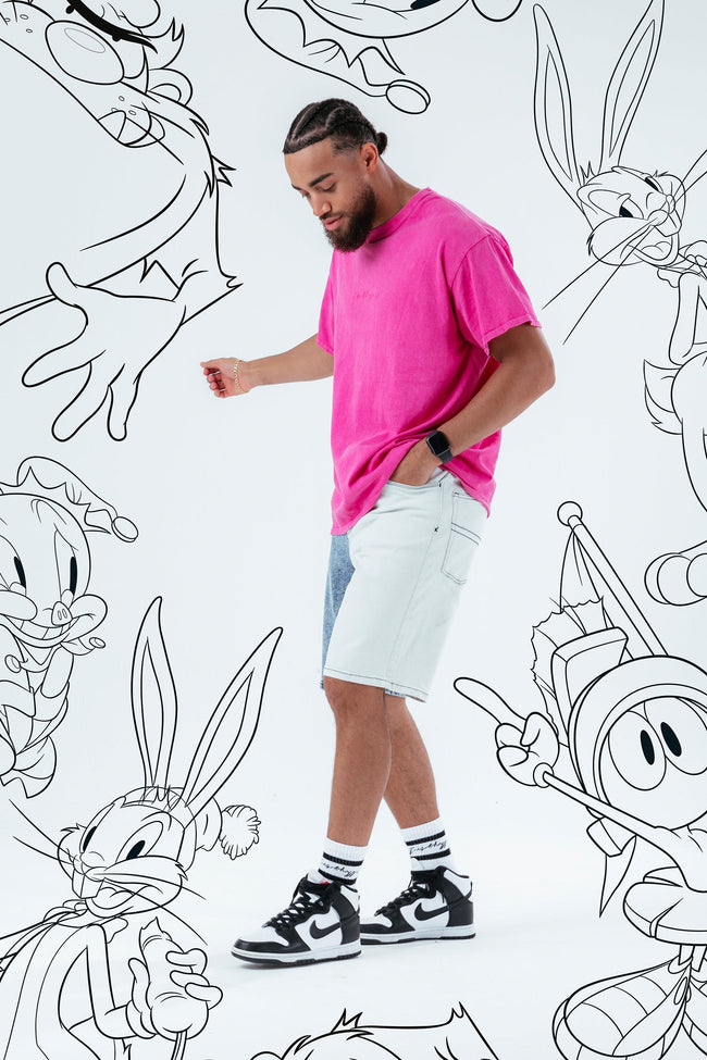 HYPE X LOONEY TUNES FUSCHIA BUGS BUNNY SCRIBBLE T-SHIRT