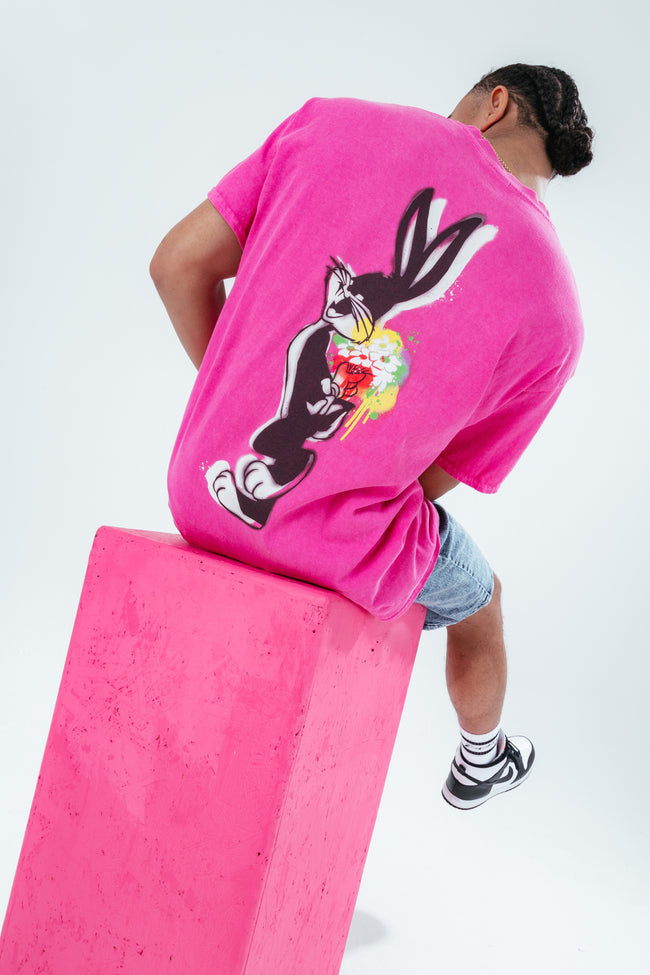 HYPE X LOONEY TUNES FUSCHIA BUGS BUNNY SCRIBBLE T-SHIRT