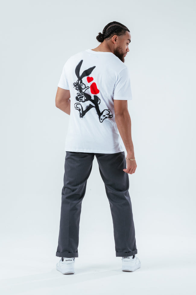 HYPE X LOONEY TUNES WHITE BUGS BUNNY HEART SCRIBBLE T-SHIRT