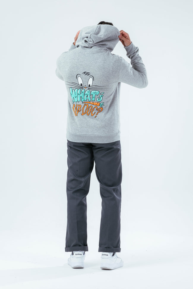 HYPE X LOONEY TUNES GREY MARL WHAT'S UP DOC SCRIBBLE HOODIE