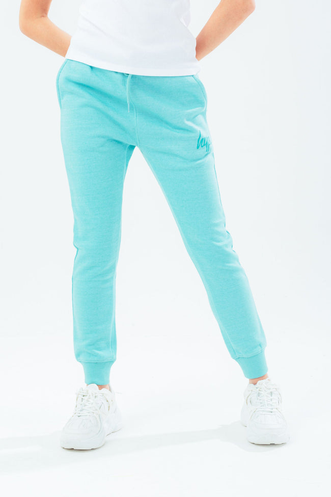 HYPE PASTEL BLUE SCRIPT GIRLS JOGGERS