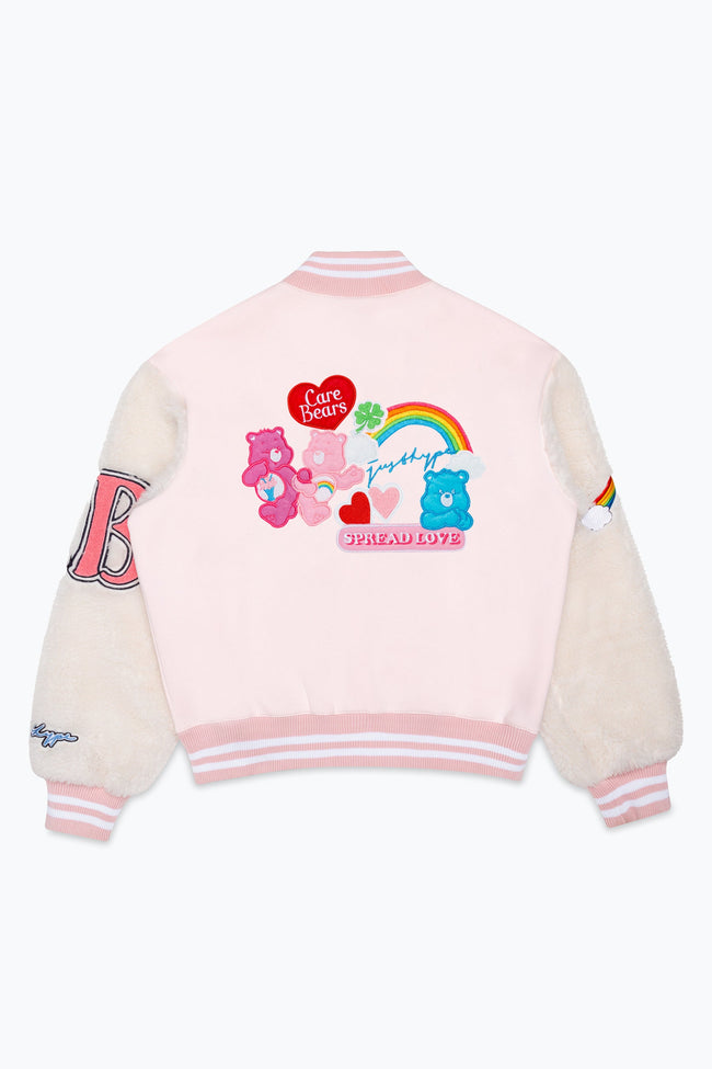 HYPE X CARE BEARS WOMENS PINK APPLIQUE SCRIBBLE JACKET