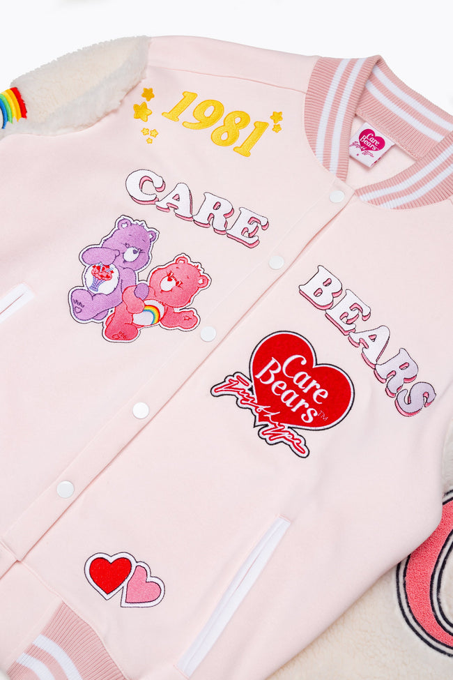 HYPE X CARE BEARS WOMENS PINK APPLIQUE SCRIBBLE JACKET