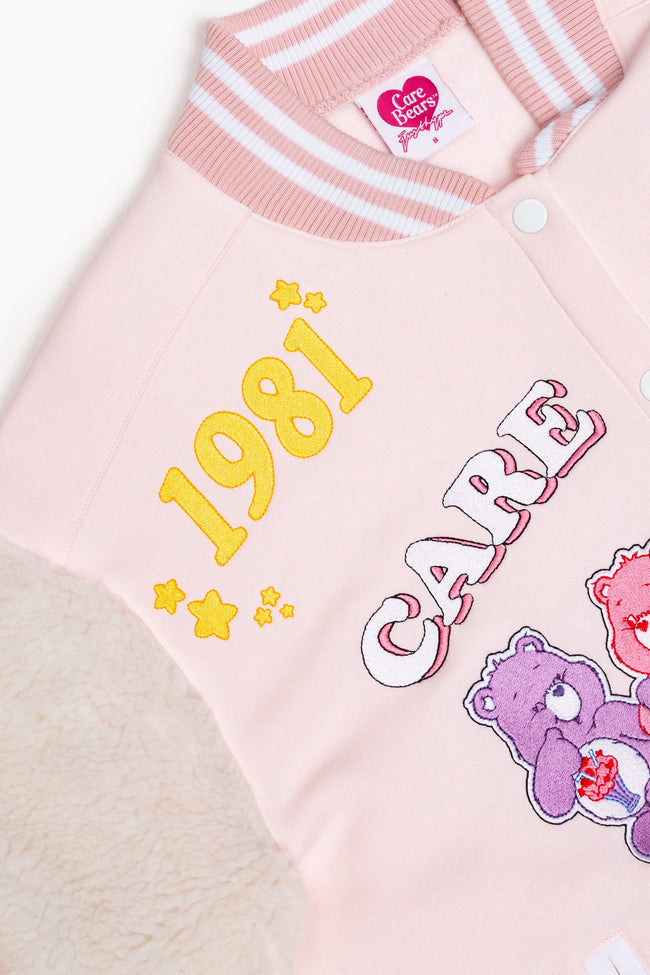 HYPE X CARE BEARS WOMENS PINK APPLIQUE SCRIBBLE JACKET