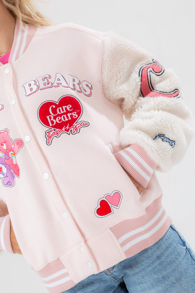 HYPE X CARE BEARS WOMENS PINK APPLIQUE SCRIBBLE JACKET