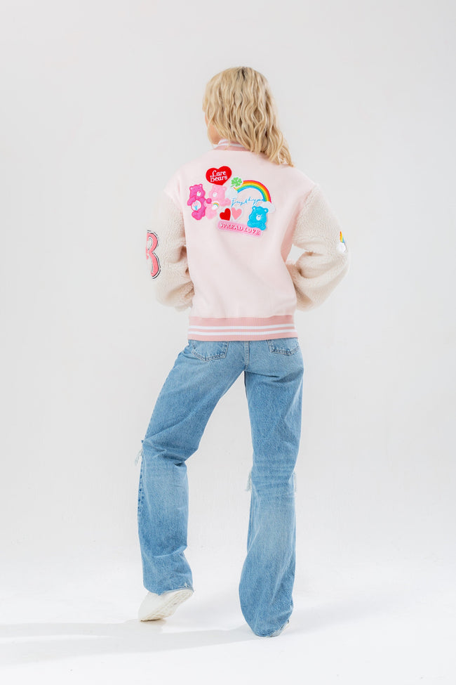 HYPE X CARE BEARS WOMENS PINK APPLIQUE SCRIBBLE JACKET