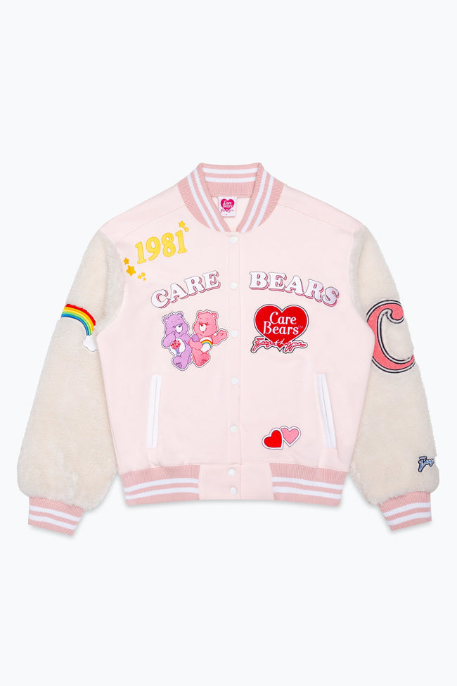 HYPE X CARE BEARS WOMENS PINK APPLIQUE SCRIBBLE JACKET