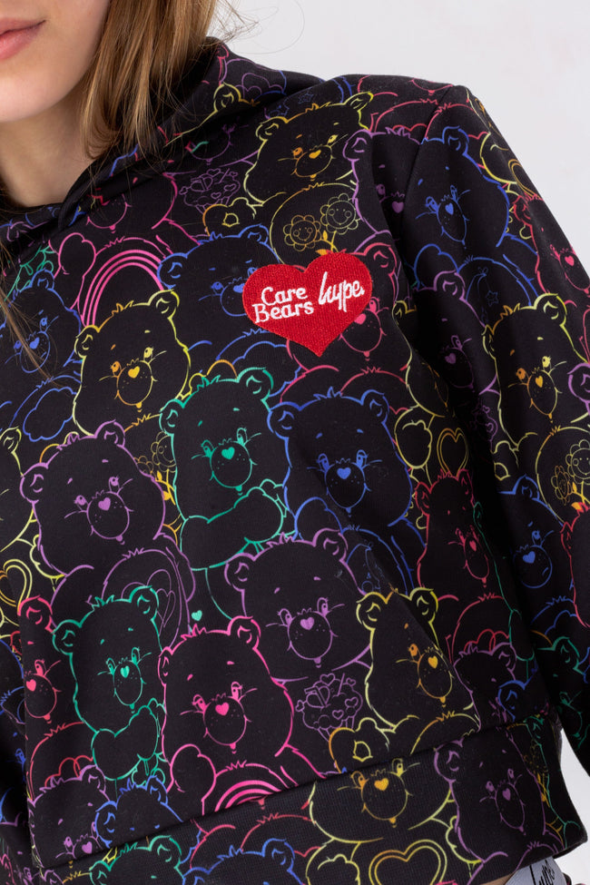 HYPE X CARE BEARS GIRLS BLACK OUTLINE HOODIE