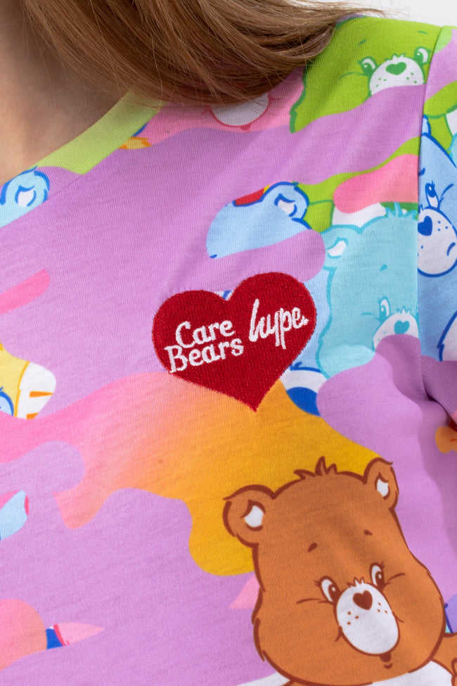 HYPE X CARE BEARS MULTI PASTEL CAMO T-SHIRT