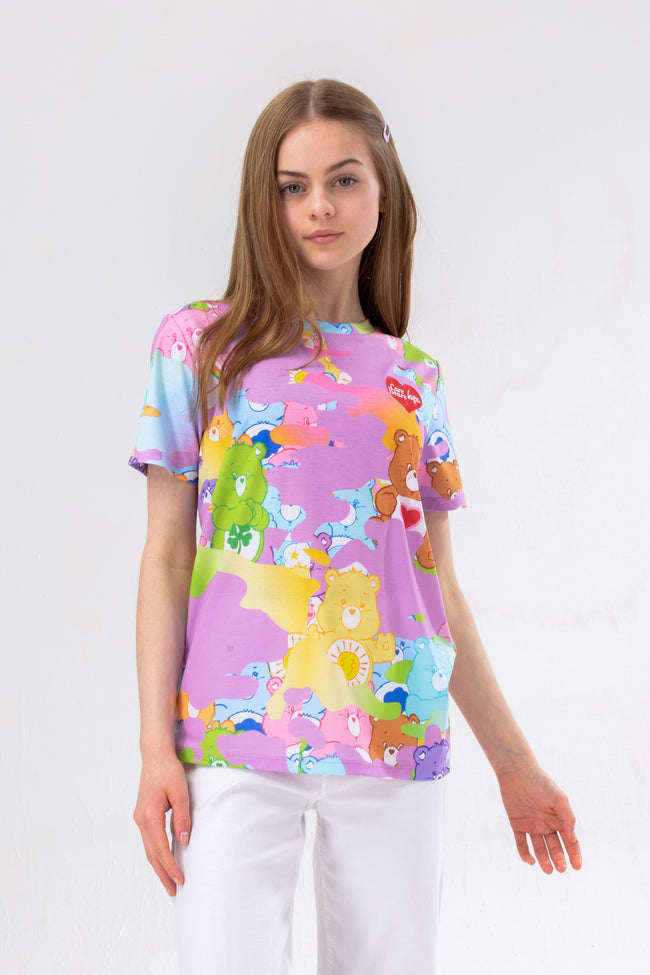 HYPE X CARE BEARS MULTI PASTEL CAMO T-SHIRT