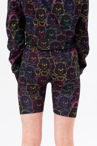 HYPE X CARE BEARS GIRLS BLACK OUTLINE CYCLING SHORTS