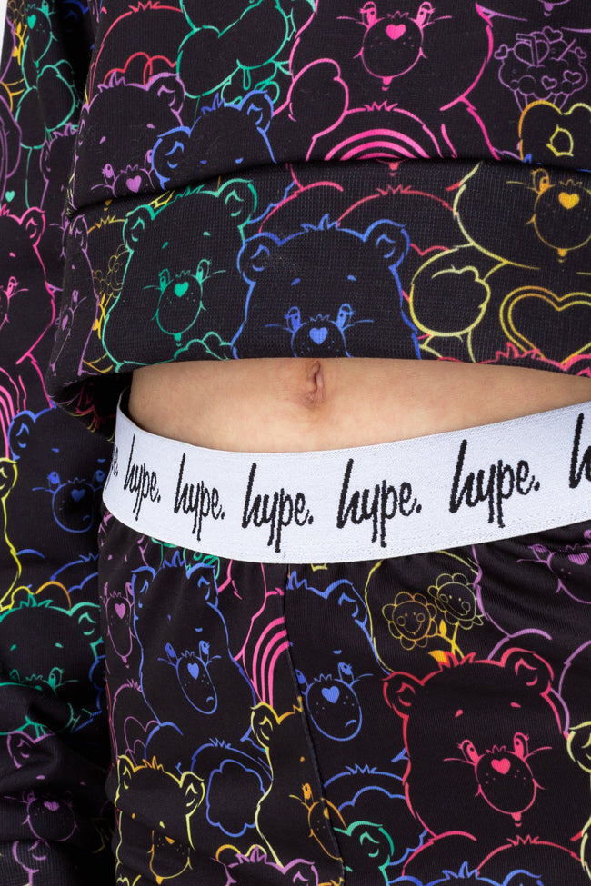 HYPE X CARE BEARS GIRLS BLACK OUTLINE CYCLING SHORTS