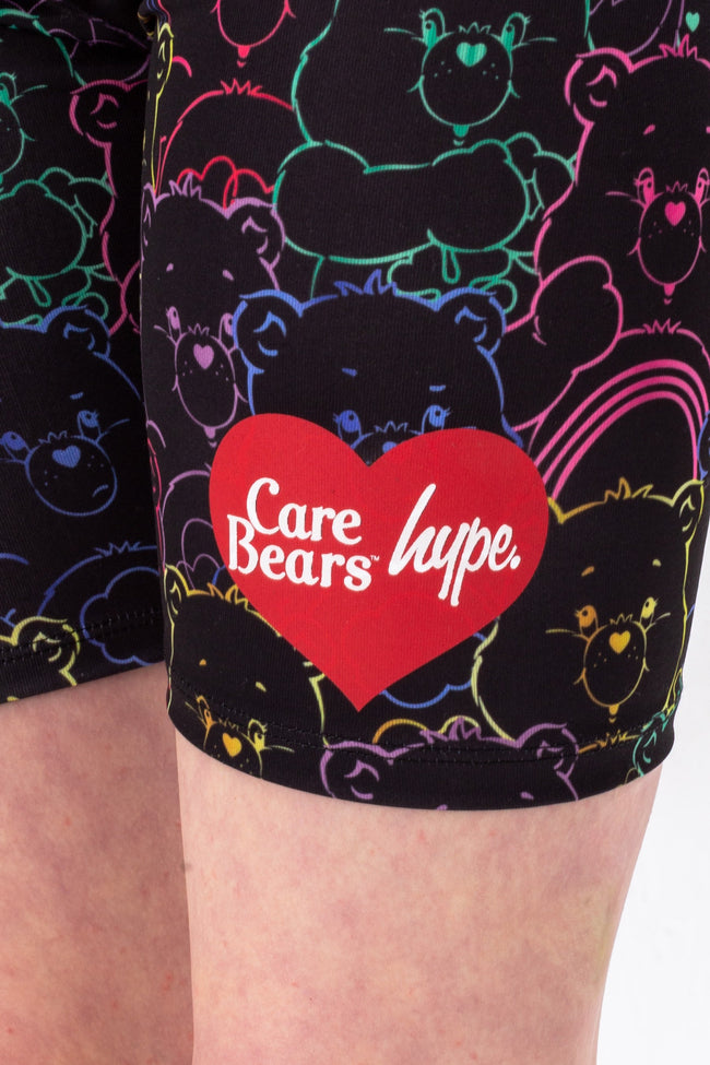 HYPE X CARE BEARS GIRLS BLACK OUTLINE CYCLING SHORTS