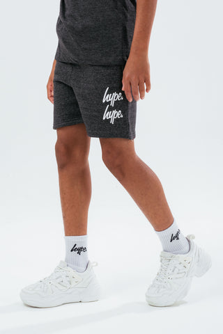 HYPE DARK GREY DOUBLE LOGO SCRIPT BOYS SHORTS