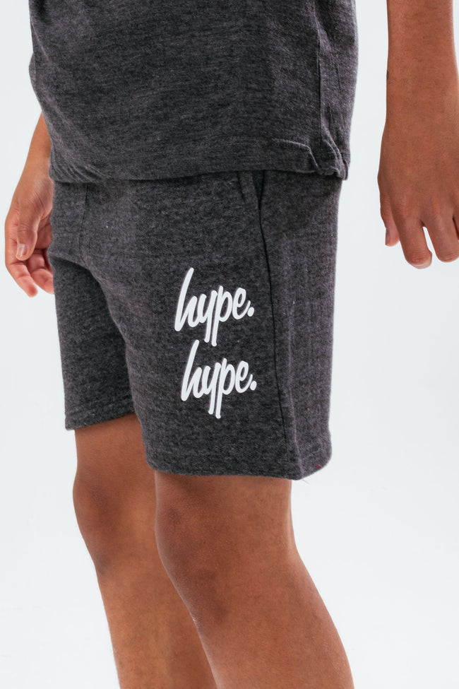 HYPE DARK GREY DOUBLE LOGO SCRIPT BOYS SHORTS