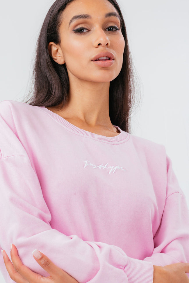 HYPE PINK OVERSIZED DROP SHOULDER WOMEN'S SWEATSHIRT