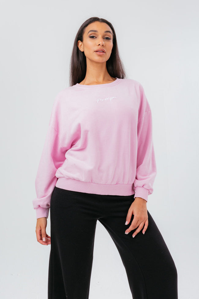 HYPE PINK OVERSIZED DROP SHOULDER WOMEN'S SWEATSHIRT