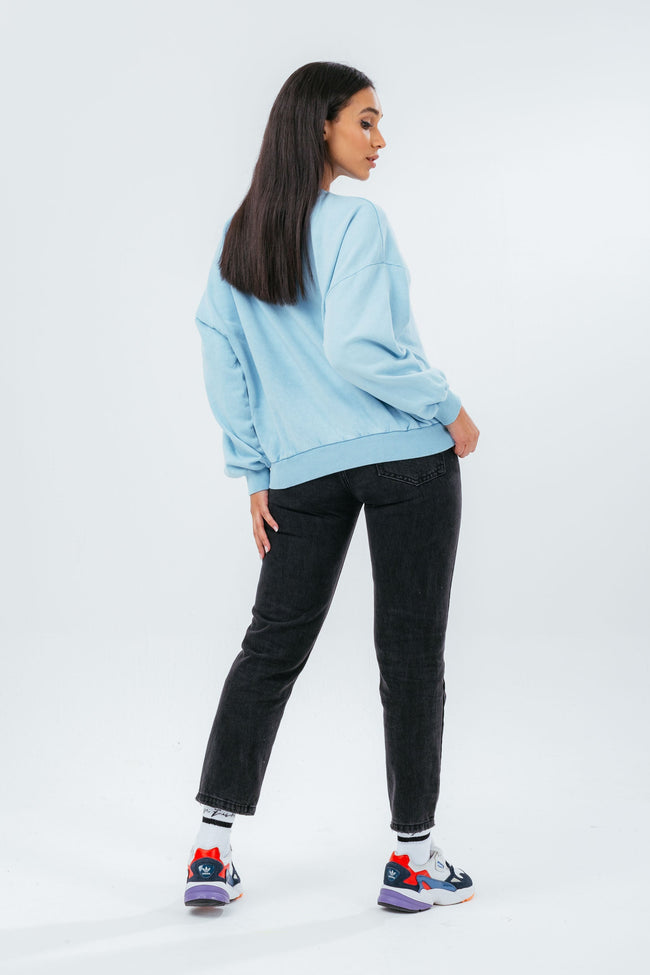 HYPE BLUE OVERSIZED DROP SHOULDER WOMEN'S SWEATSHIRT