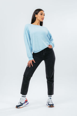 HYPE BLUE OVERSIZED DROP SHOULDER WOMEN'S SWEATSHIRT