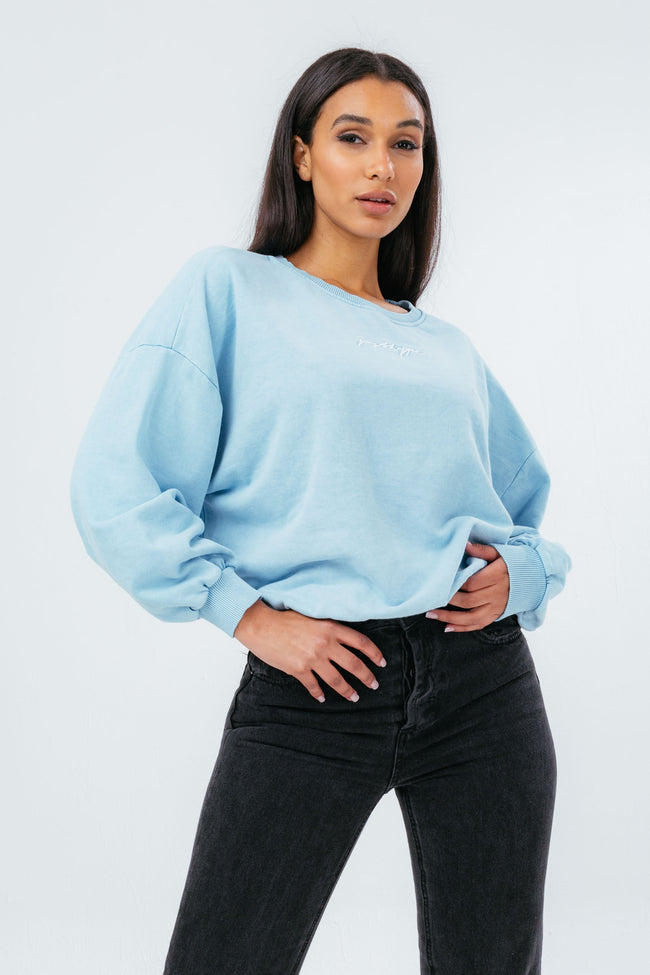 HYPE BLUE OVERSIZED DROP SHOULDER WOMEN'S SWEATSHIRT