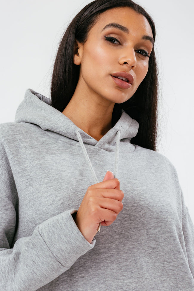 HYPE GREY OVERSIZED WOMEN'S HOODIE DRESS