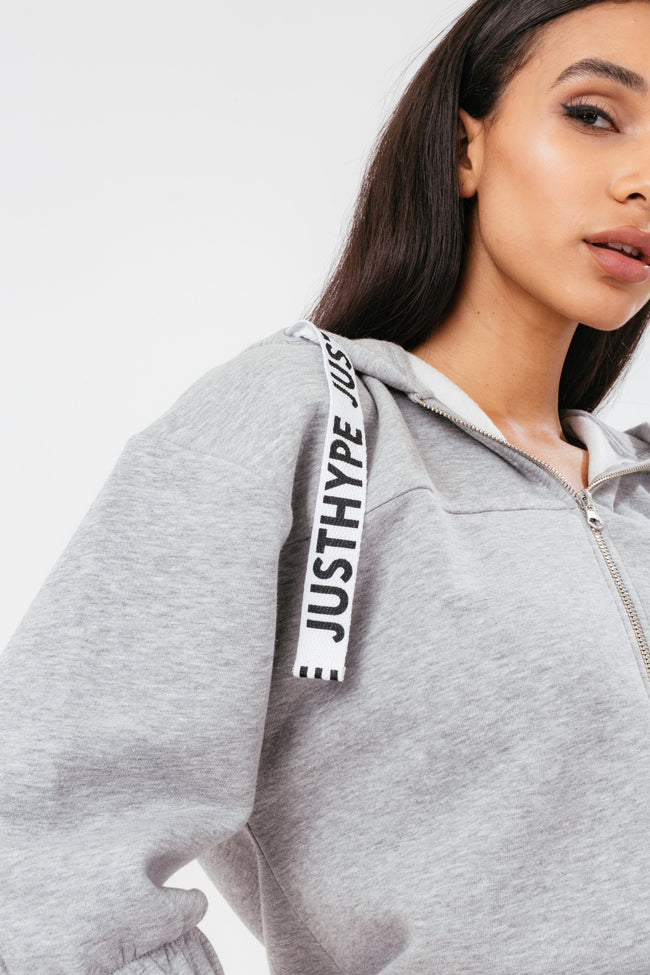 HYPE QUARTER ZIP GREY WOMEN'S HOODIE