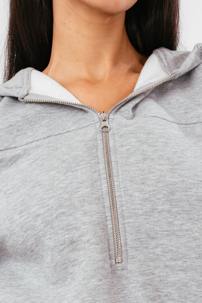 HYPE QUARTER ZIP GREY WOMEN'S HOODIE