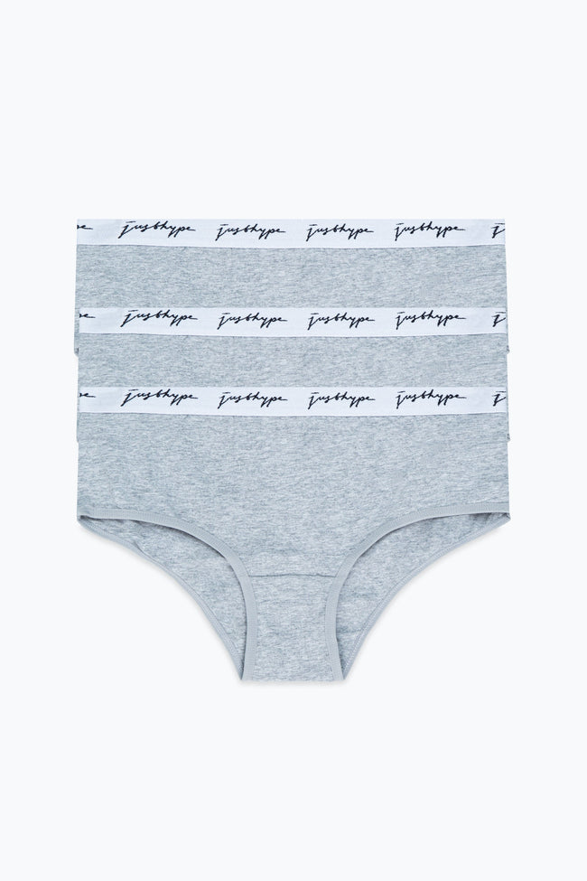 HYPE 3 PACK GREY WOMEN'S BRIEFS