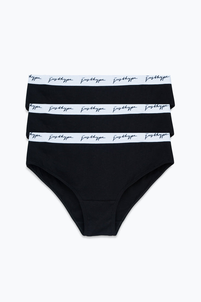 HYPE 3 PACK BLACK WOMEN'S HIPSTER BRIEFS