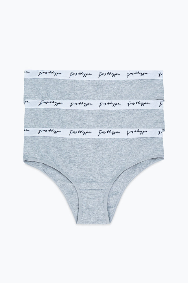 HYPE 3 PACK GREY WOMEN'S HIPSTER BRIEFS